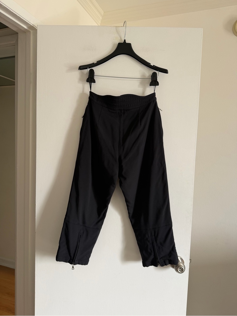 Prada Vintage Italian Designer Black Sport Capri Pants Knee Pads size IT 42 - Picture 6 of 10